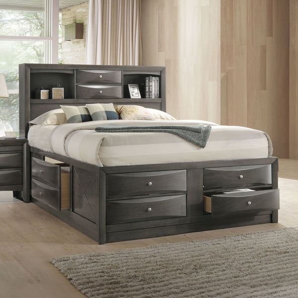 Ireland - Bed w/Storage Gray Oak Full