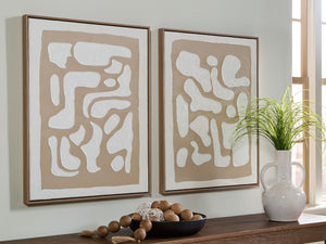 Waldett - Wall Art Set (Set of 2) - Beige / White