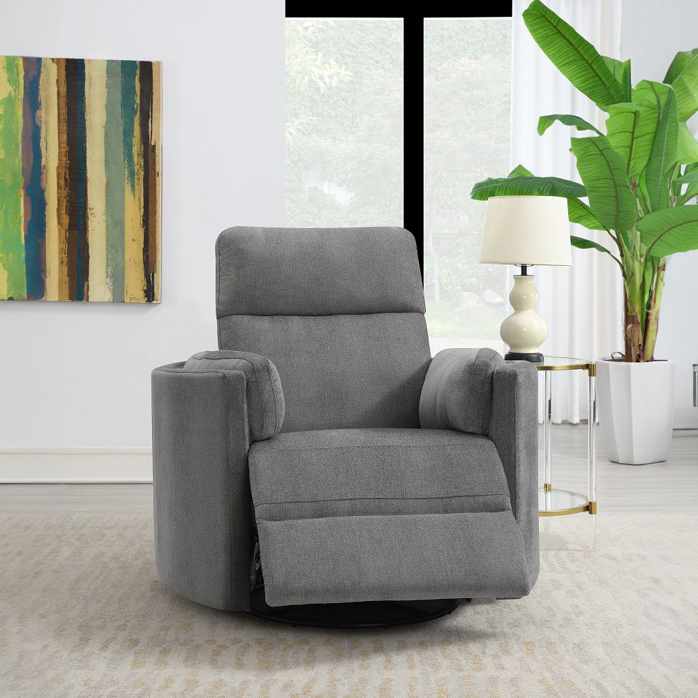 Sagen - Recliner With Swivel & Glider Charcoal