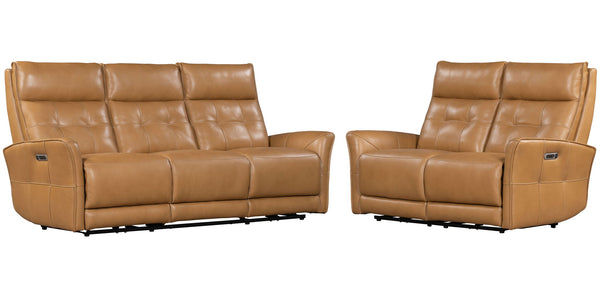 Gershwin - Power Reclining Sofa Set Lucca Butterscotch 2 Pc. Sofa, Loveseat