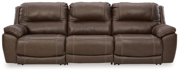 Dunleith - Power Reclining Sectional Dark Brown 3 Pc. Power Reclining Sofa