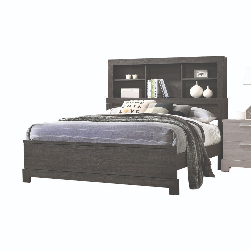 Lantha - Bed w/Storage Gray Oak