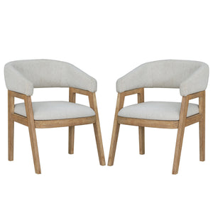 Escape - Barrel Dining Chair (Set of 2) - Glazed Natural Oak Mirage Mist