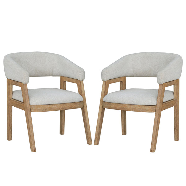 Escape - Barrel Dining Chair (Set of 2) - Glazed Natural Oak Mirage Mist