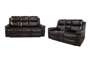 Kellen - Reclining Sofa Set Dark Brown 2 Pc. Power Reclining Sofa, Loveseat