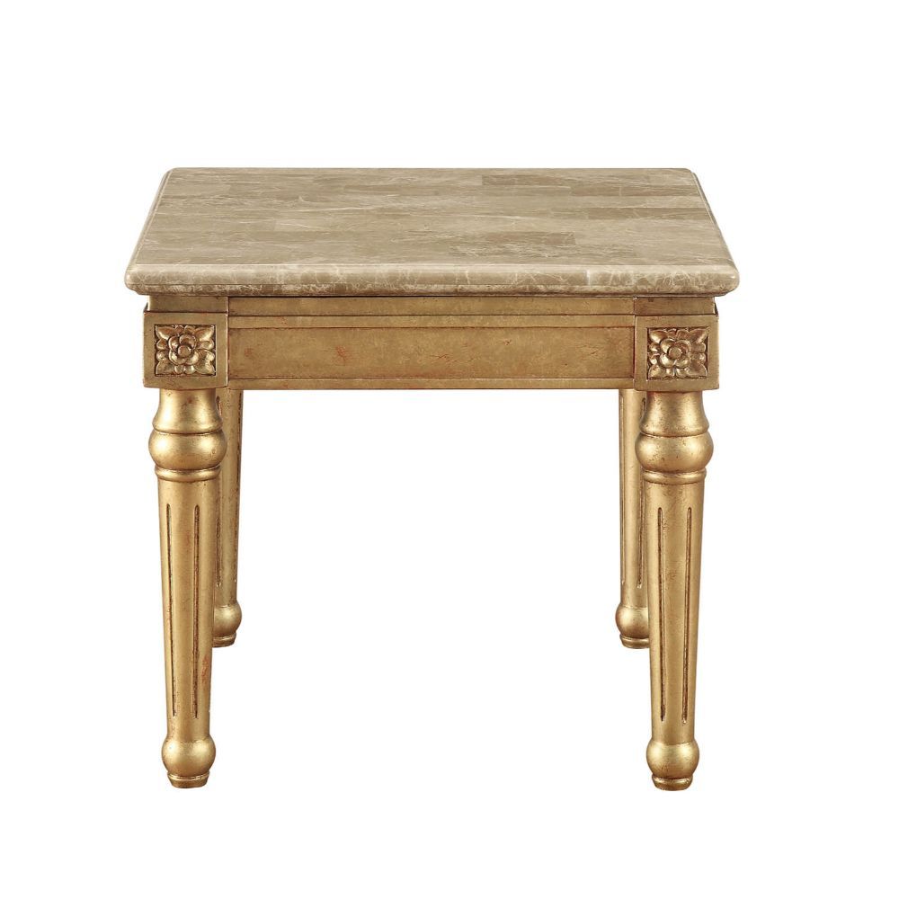 Daesha - End Table - Marble Top & Antique Gold