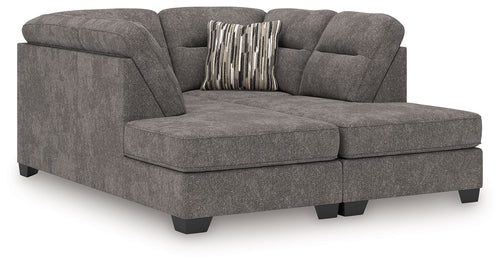 Olten - Sectional Dark Gray 2 Pc. Super Chaise Sectional