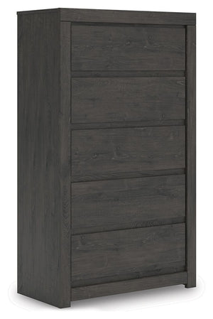 Fraluna - Charcoal - Five Drawer Chest