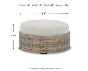 Calworth - Beige - Ottoman with Cushion