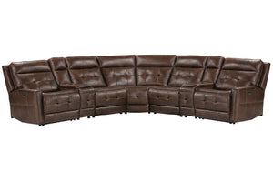 Canterbury - Zero Gravity Modular Power Reclining Sectional Dark Brown 7 Pc. Sectional