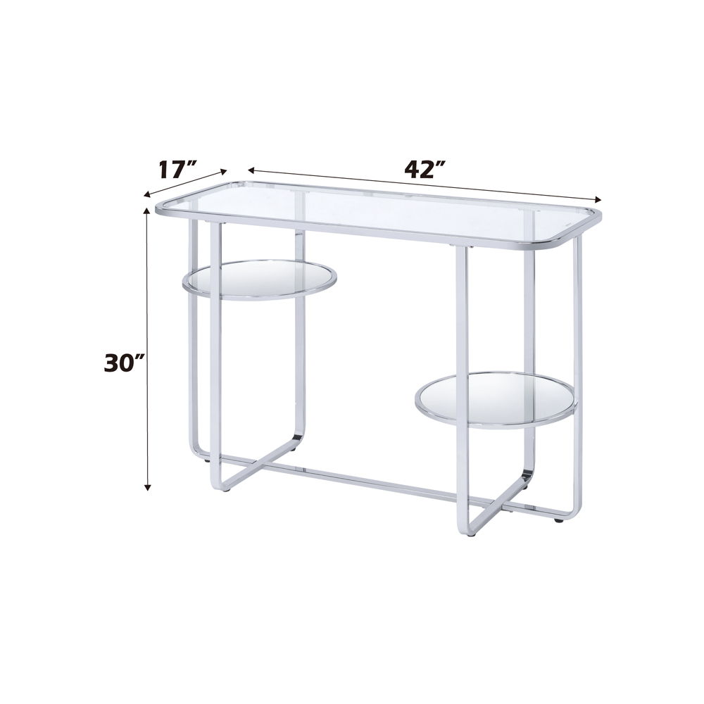 Hollo - Sofa Table - Glass & Chrome