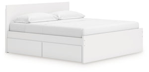 Onita - Panel Platform Bed White King 2 Side Storage