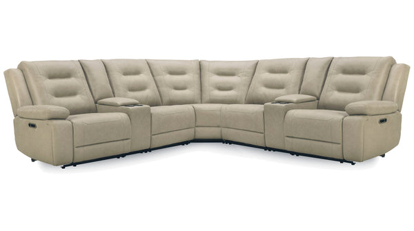 Caldwell - Modular Power Reclining Sectional Tahoe Fog 7 Pc. Sectional