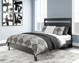 Finch - Panel Platform Bed Black Queen