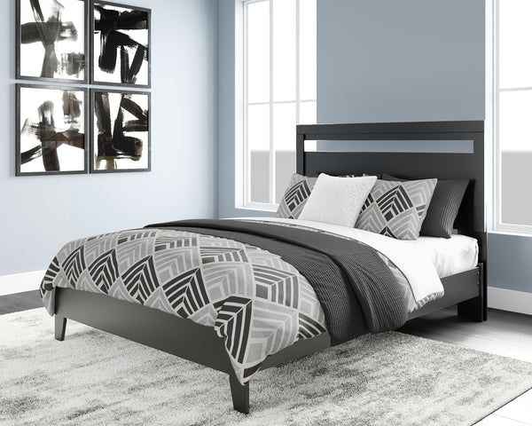 Finch - Panel Platform Bed Black Queen