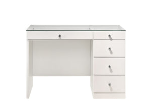 Morgan - Vanity Desk With Glass Top, Led Mirror & Stool