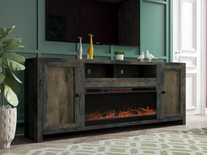 Joshua Creek - 83" Electric Fireplace TV Stand - Barnwood