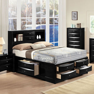 Ireland - Bed w/Storage Black Queen