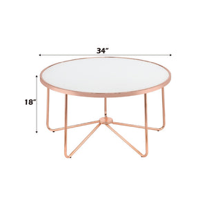 Alivia - Coffee Table - Frosted Glass & Rose Gold