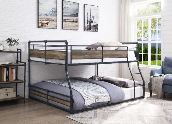 Cordelia - Full/Queen Bunk Bed - Antique Oak, Sandy Black & Dark Bronze Hand-Brushed