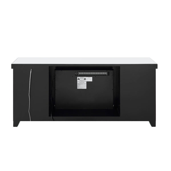 Noralie - TV Stand With Fireplace & LED - Mirrored & Faux Diamonds