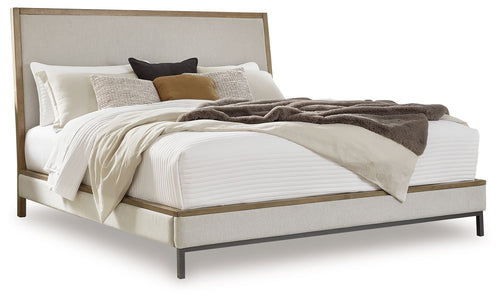 Tomtyn - Upholstered Bed Light Brown