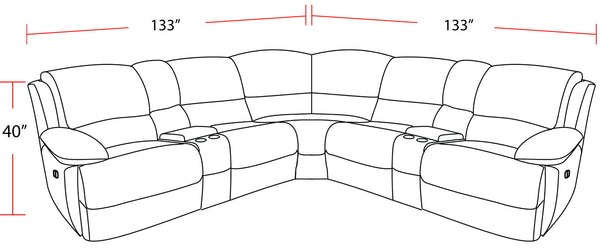 Gladiator - 6 Piece Modular Power Reclining Sectional