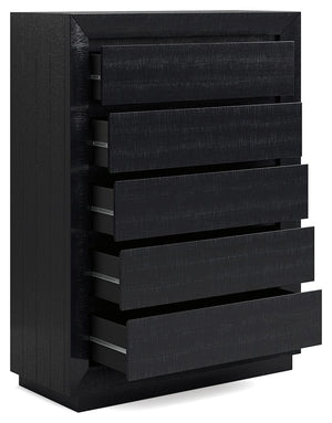 Londer - Five Drawer Chest - Black