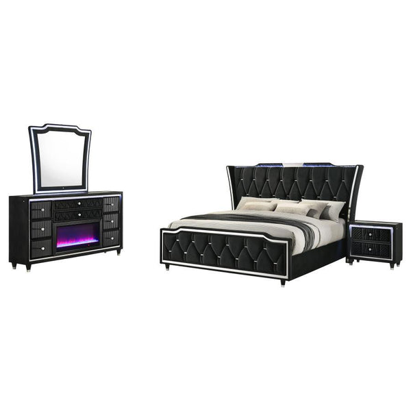 Lorient - Bedroom Set With LED Flame Box Dresser