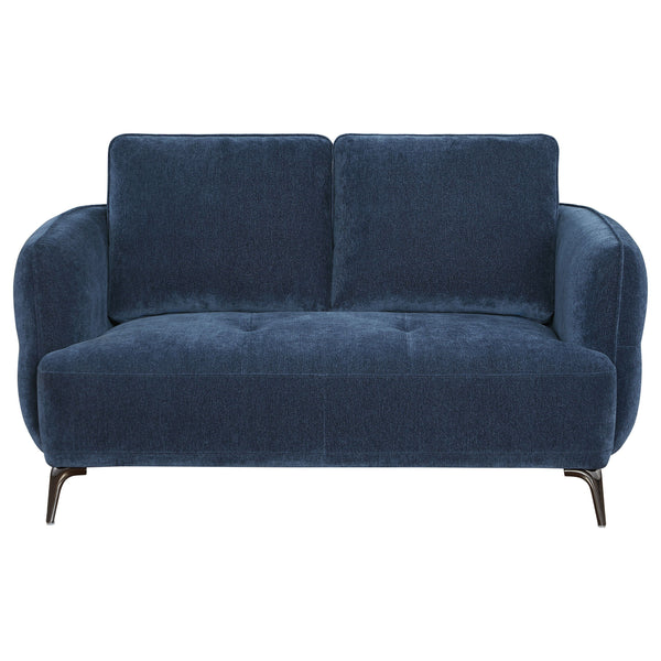 Lively - Chenille Upholstered Modern Track Arm Loveseat - Blue