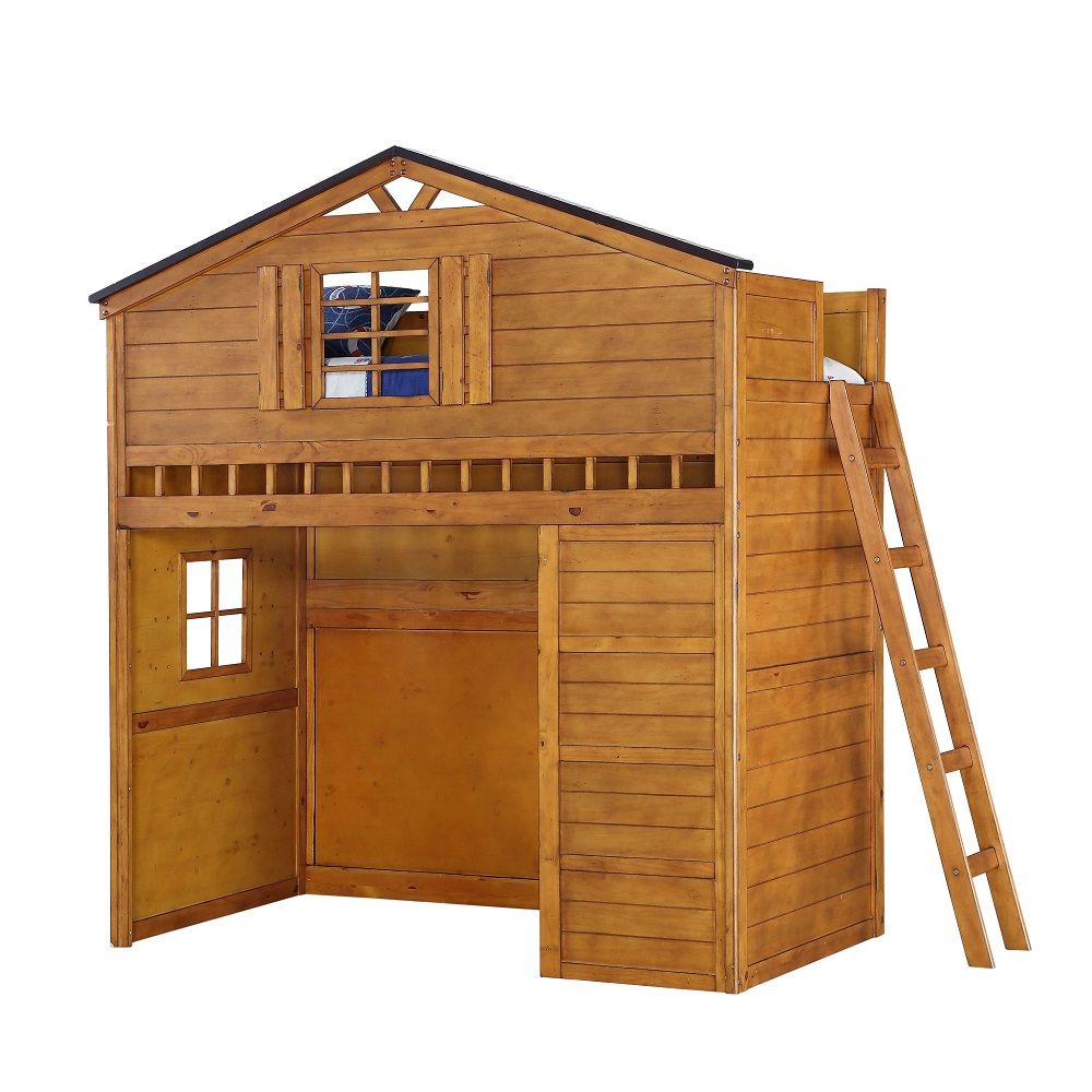 Tree House - Loft Bed Light Brown Twin