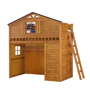 Tree House - Loft Bed Light Brown Twin
