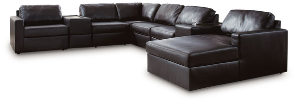 ModMax II - Sectional Black 8 Pc. Right Arm Facing Corner Chaise Sectional With Storage Consoles