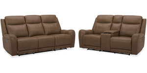 Haywood - Power Reclining Sofa Set Butternut 2 Pc. Sofa, Loveseat