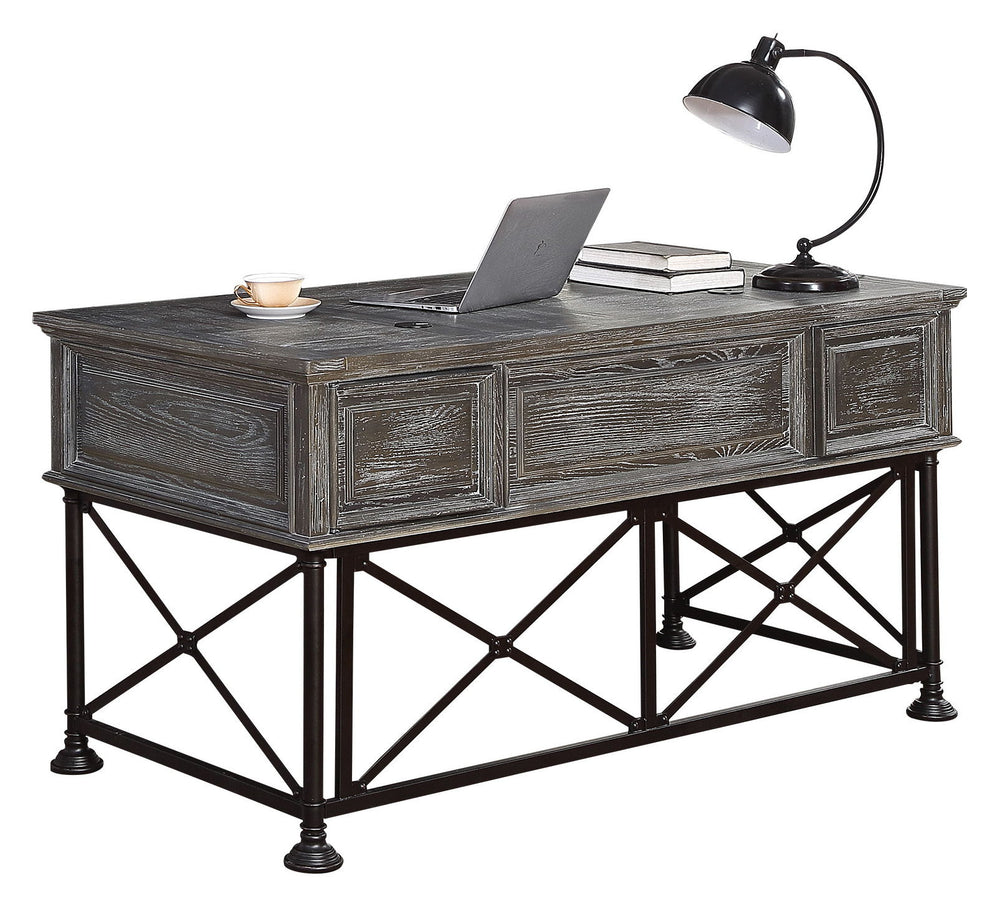 Gramercy Park - Writing Desk With Lateral File - Vintage Burnished Smoke