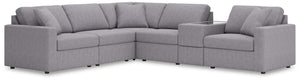 Modmax - Granite - Sectional Gray 6 Pc. Sectional With Storage Console