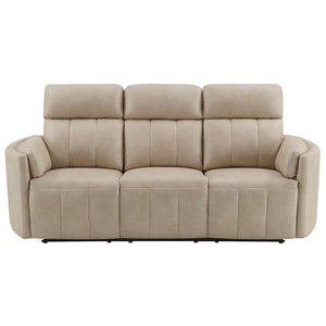 Elison - Motion Sofa - Dark Beige Polish Microfiber
