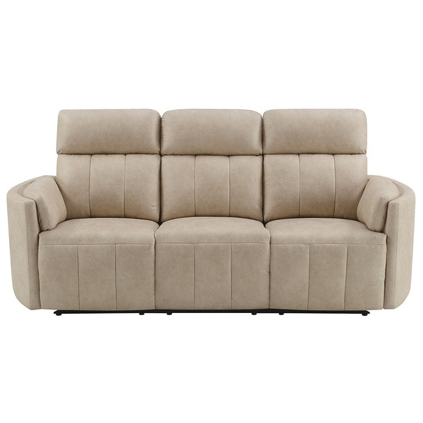 Elison - Motion Sofa - Dark Beige Polish Microfiber