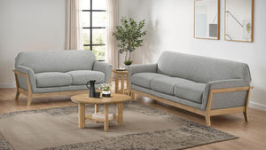 Vaughn - Fabric Upholstered Flared Arm Sofa Set Gray 2 Pc. Sofa, Loveseat