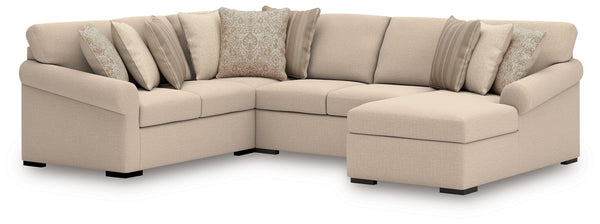 LadyMae - Sectional Beige 4 Pc. Right Arm Facing Corner Chaise Sectional