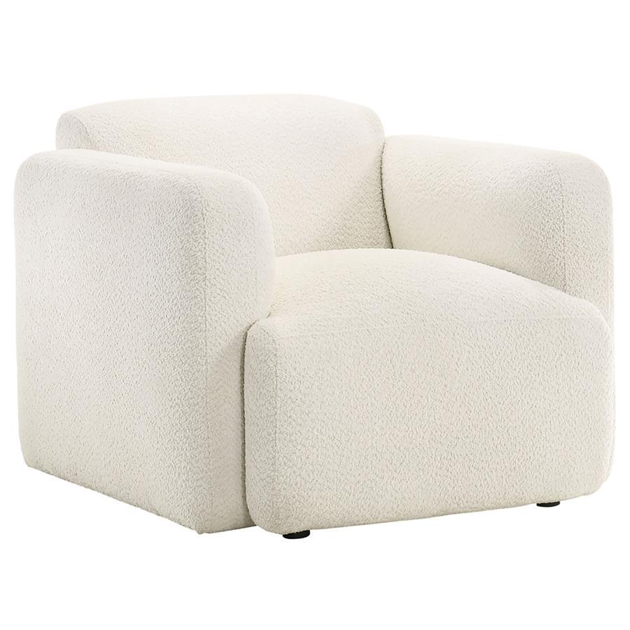 Dorset - Fabric Upholstered Round Track Arm Accent Chair White