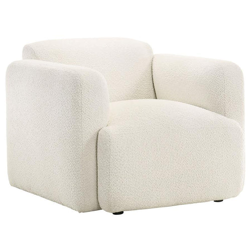 Dorset - Fabric Upholstered Round Track Arm Accent Chair White