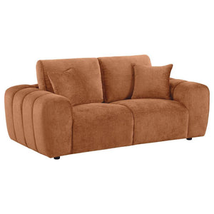 Burnett - Chenille Upholstered Wide Arm Loveseat Orange