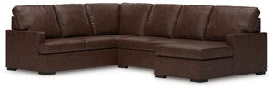 McDowlan - Sectional Dark Brown 3 Pc. RAF Corner Chaise Sectional