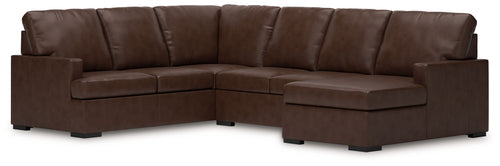 McDowlan - Sectional Dark Brown 3 Pc. RAF Corner Chaise Sectional