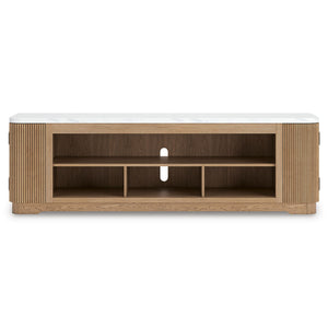 Camdill - XL TV Stand With Fireplace Option - Light Brown