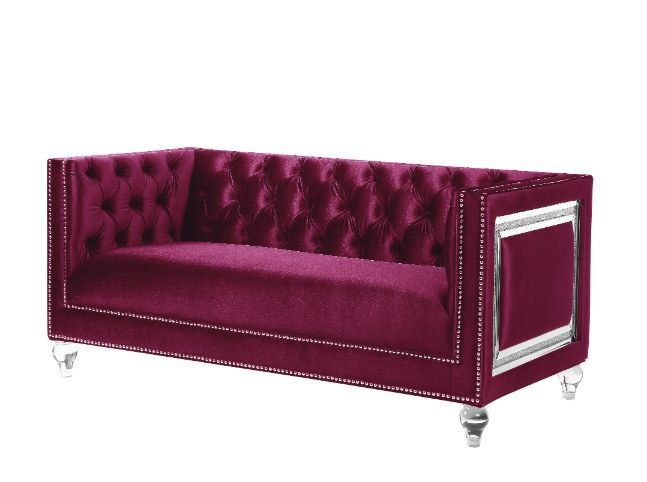 Heibero - Loveseat - 31" Burgundy