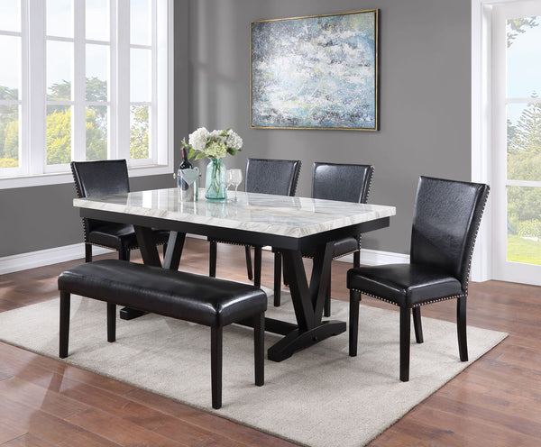 Tanner - 6 Piece Dining Room Set - White / Black