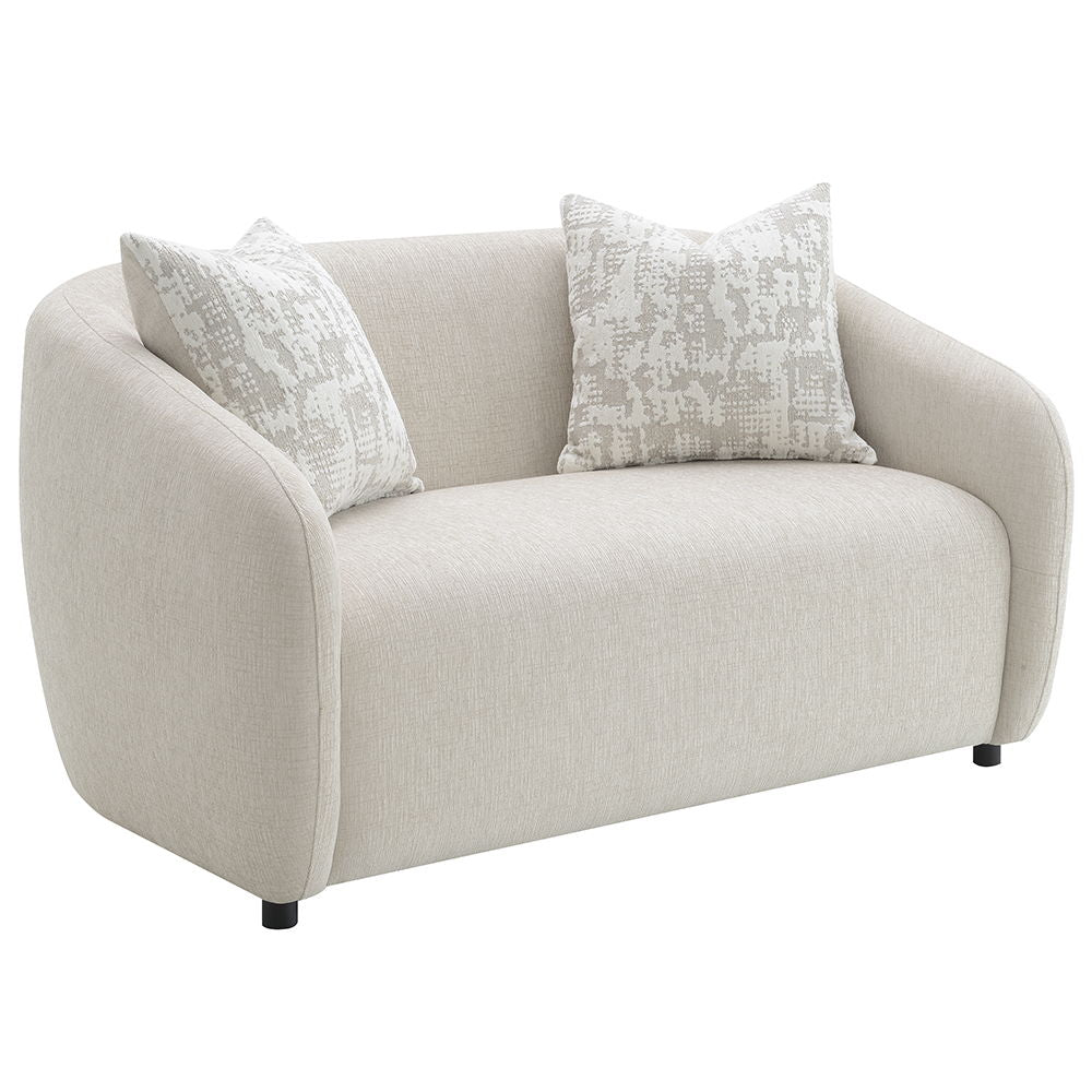 Etienne - Loveseat With 3 Pillows Beige Linen