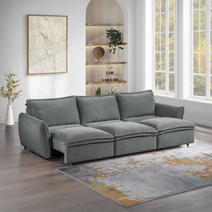 Eaden - Power Sofa With Sleeper - Gray Chenille